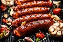 Barbecue Pork Sausages with Grilled Vegetables,Garlic, Herbs and Spices  photo by merc67 on Envato Elements